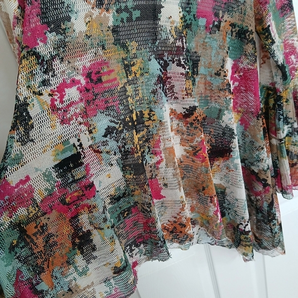 Dor Dor Couture | Mesh Knitting Bell Sleeve Boho Tunic Top Swim Coverup - Picture 2 of 9